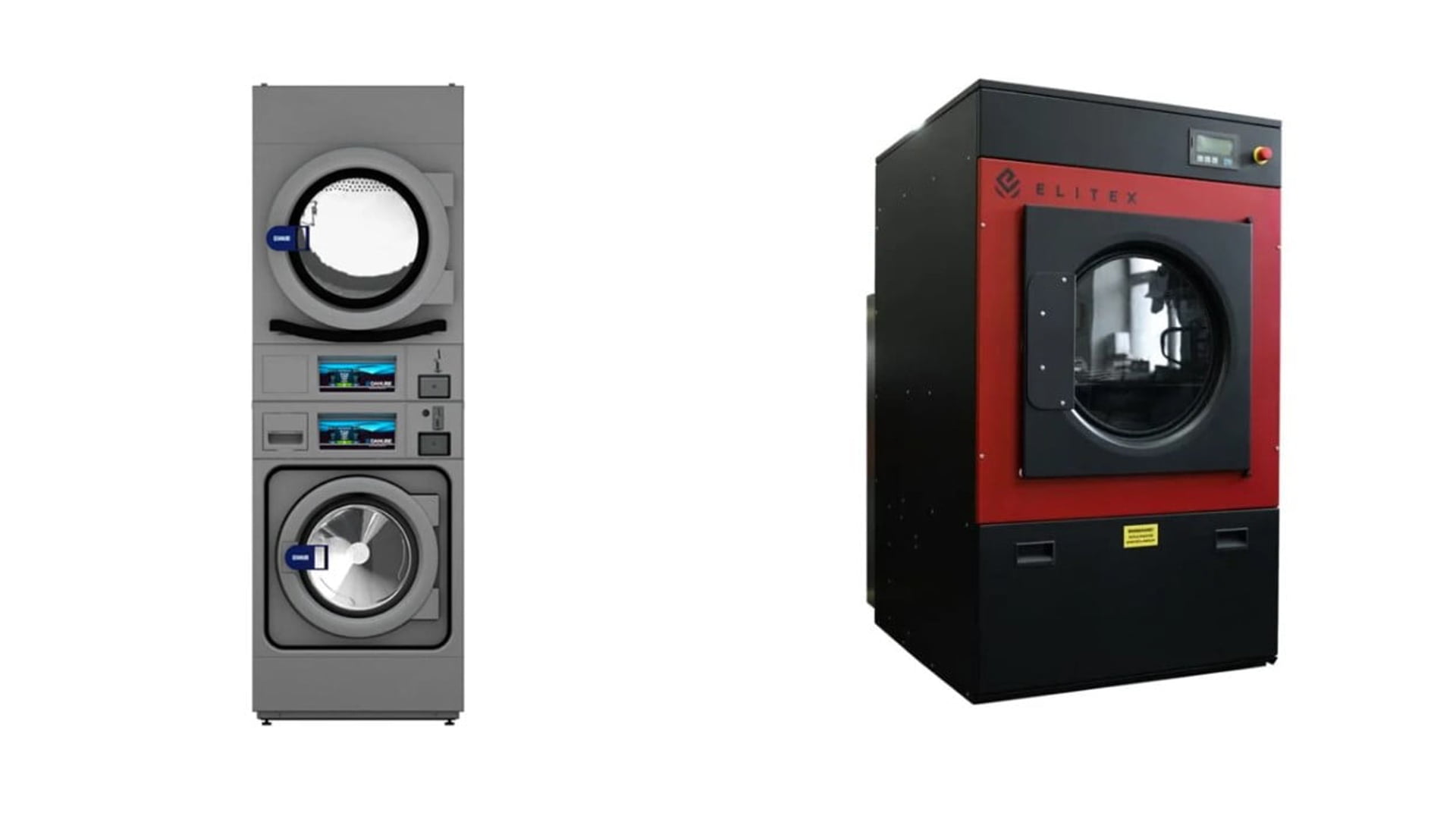 колонны стиральных и сушильных машин для прачечной
